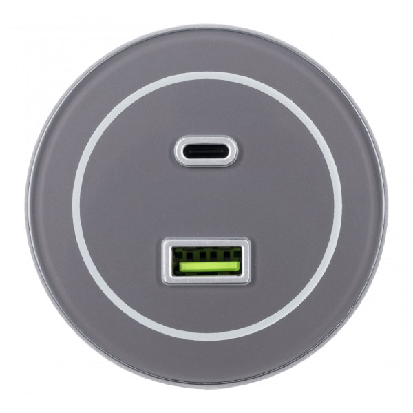 Трековая розетка Am-track-sockets-39 399732TS/USB-Type-C Grey