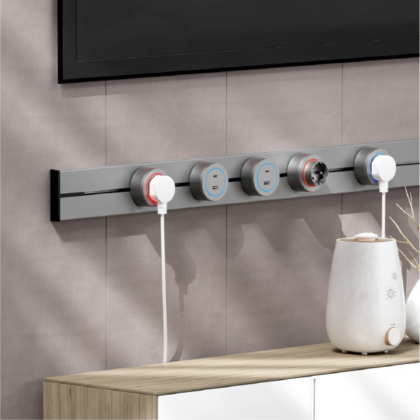 Трековая розетка Am-track-sockets-39 399732TS/USB-Type-C Grey
