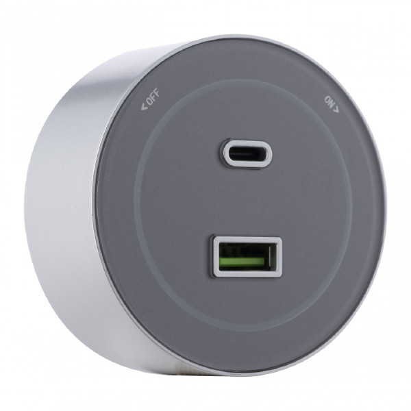 Трековая розетка Am-track-sockets-39 399732TS/USB-Type-C Grey