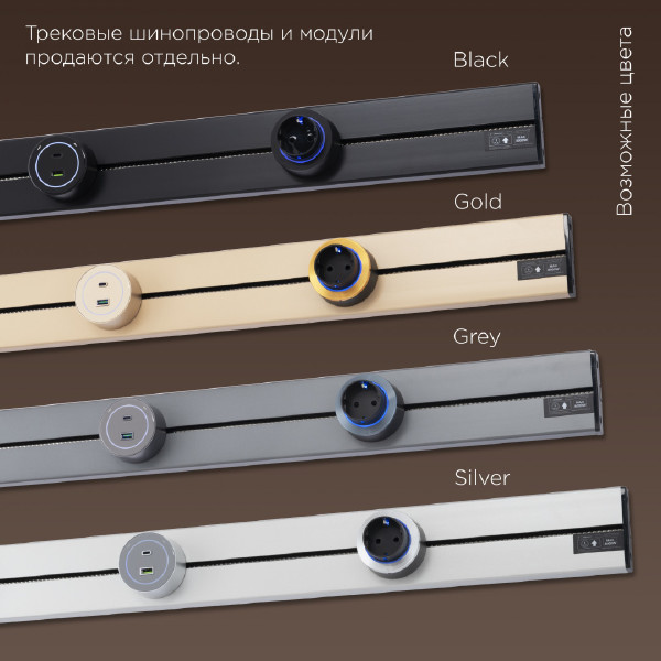 Трековая розетка Am-track-sockets-39 399732TS/USB-Type-C Grey