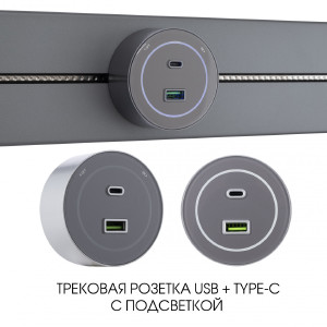 Трековая розетка Am-track-sockets-39 399732TS/USB-Type-C Grey