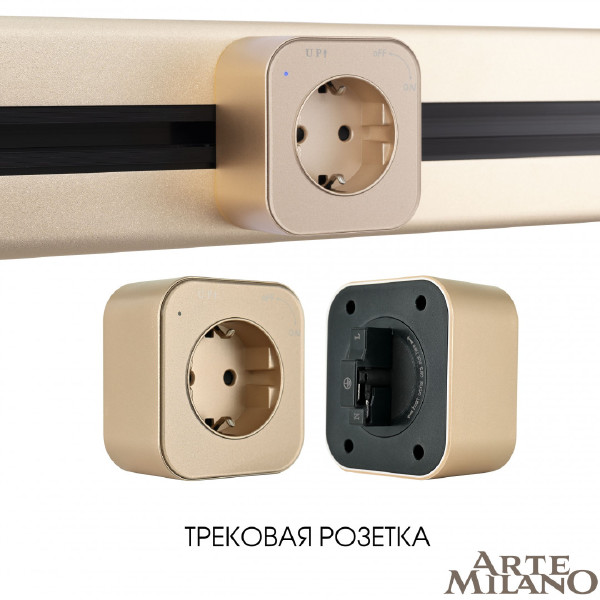 Трековая розетка Am-track-sockets 380022TS/ES Gold