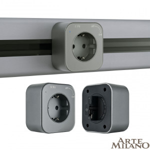 Трековая розетка Am-track-sockets 380022TS/ES Grey