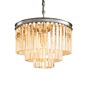 Подвесная люстра 1920s Odeon KR0387P-6 chrome/amber