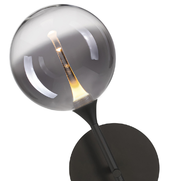 Настенное бра MD23001045 MB23001045H-1B black/smoky