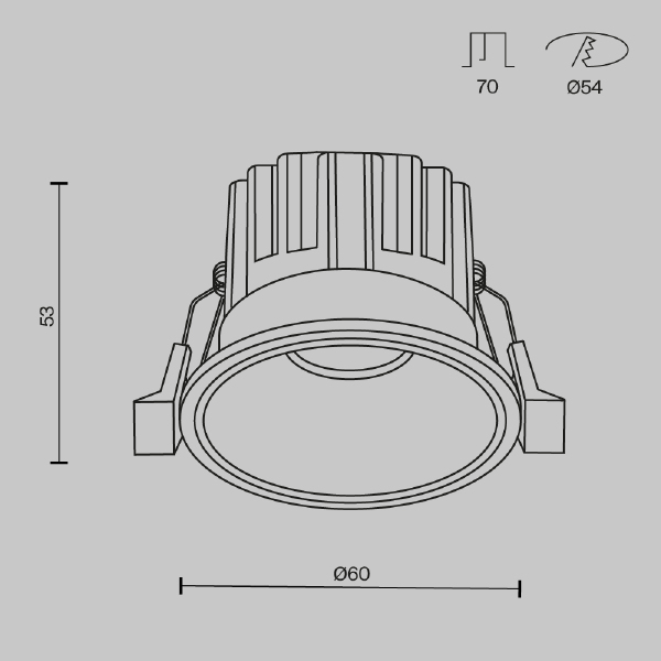 Встраиваемый светильник Round DL058-7W2.7K-B