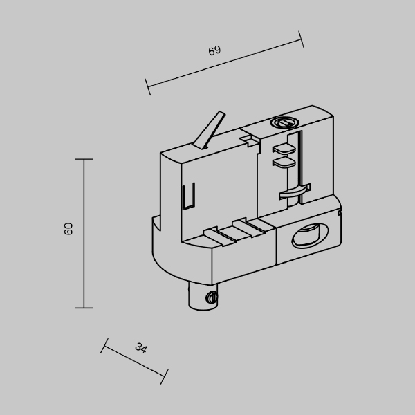 Трековое крепление Accessories for tracks Trinity TRA005-3-A-B