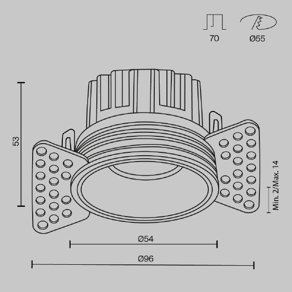Встраиваемый светильник Round DL058-7W2.7K-TRS-B