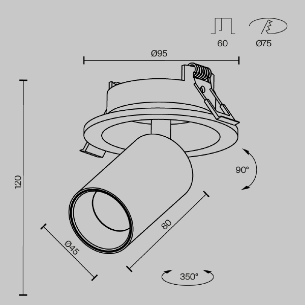 Встраиваемый светильник FOCUS LED C071CL-7W3K-WB