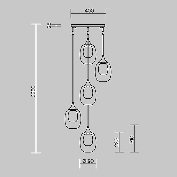 Светильник подвесной Aura MOD016PL-05BS