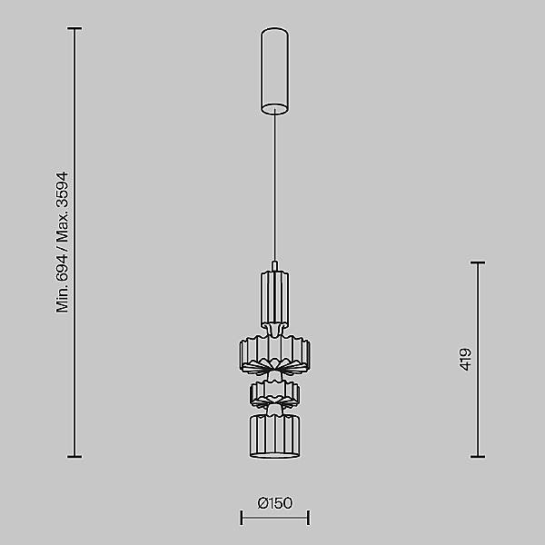 Светильник подвесной Level MOD253PL-L18BS3K3