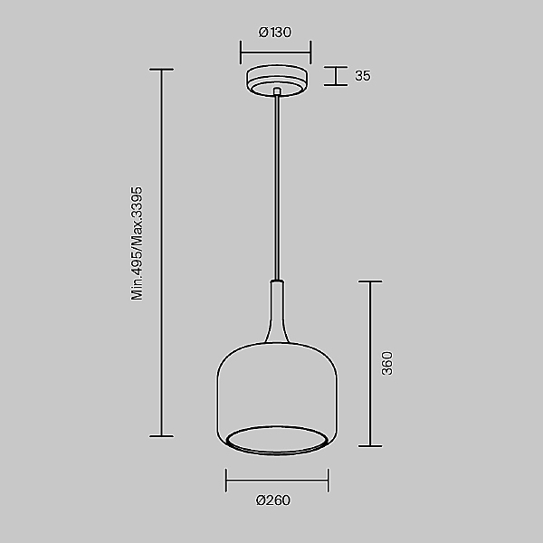 Светильник подвесной Spirito MOD286PL-L18G3K