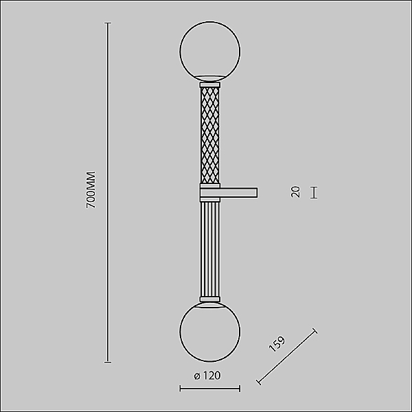 Настенный светильник Teatro MOD287WL-02BS