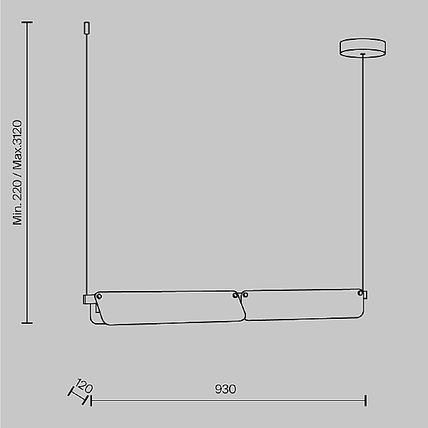 Светильник подвесной Flat MOD296PL-L20BS3K