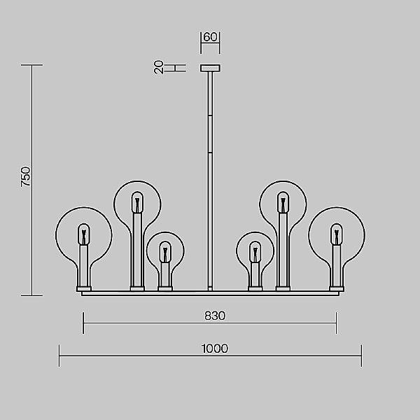 Люстра на штанге Status MOD333PL-06BS1