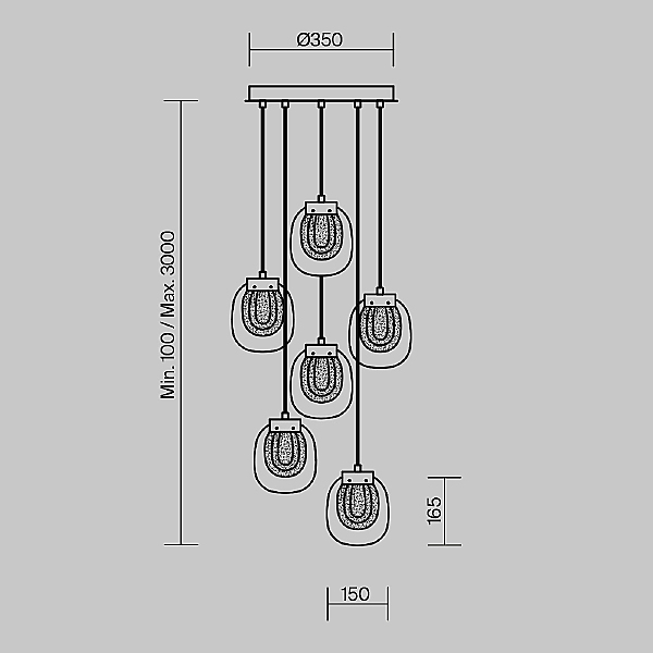Светильник подвесной Biology MOD367PL-L18BBSK