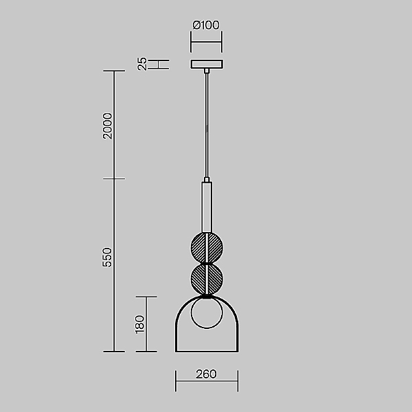 Светильник подвесной Sunspot FR5482PL-01BS