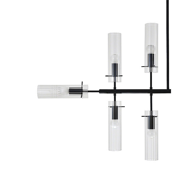 Люстра на штанге Saetta V000566 11053/12R Black