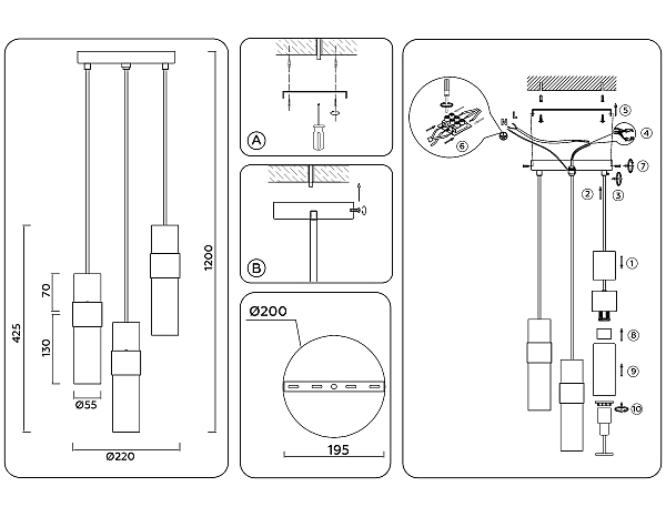 Светильник подвесной Heigh Light LH55112