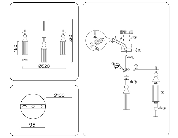 Потолочная люстра Heigh Light LH55256