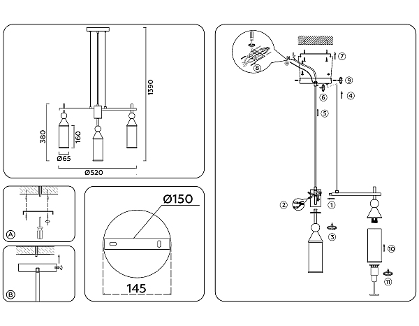 Подвесная люстра Heigh Light LH55276