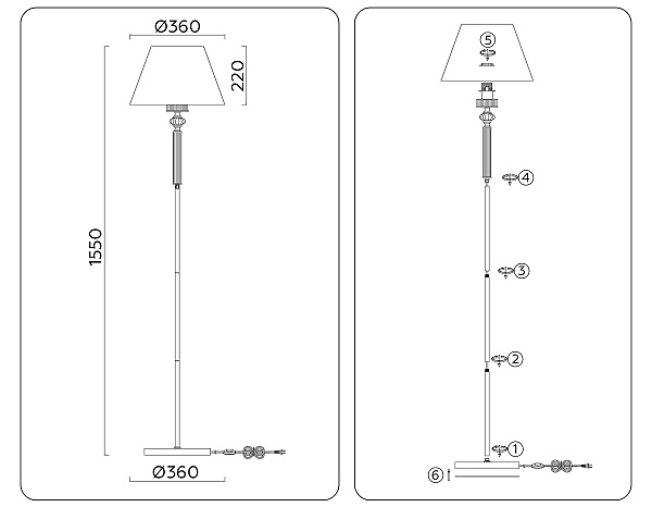 Торшер Heigh Light LH71008