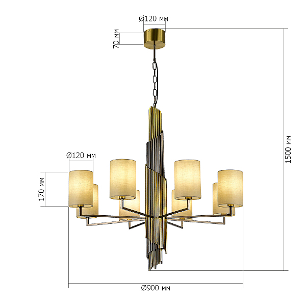 Подвесная люстра Gloria SL1638.303.08