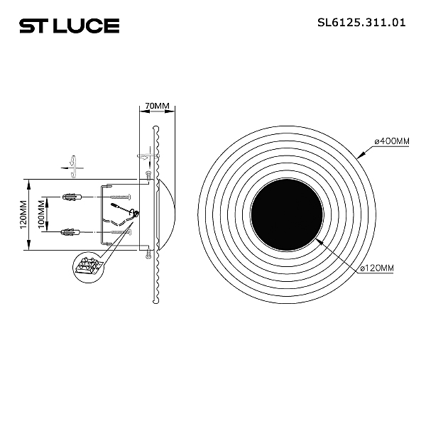 Настенный светильник Moon SL6125.311.01
