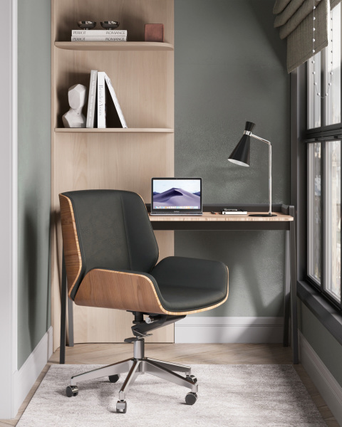 Кресло офисное Crown A312-A 8383-29 walnut back