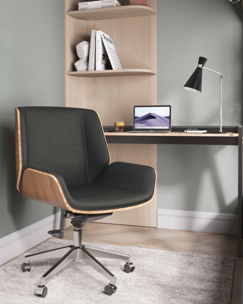 Кресло офисное Crown A312-A 8383-29 walnut back