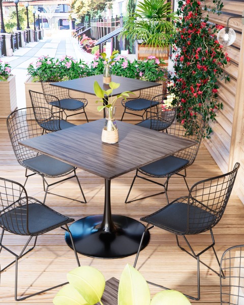 Комплект стульев Bertoia BTY-18-P6 BL/BL X4