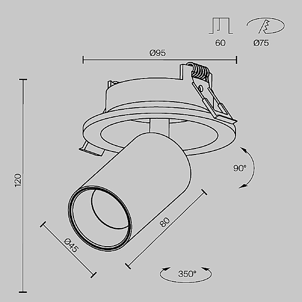 Встраиваемый светильник FOCUS LED C071CL-7W4K-B