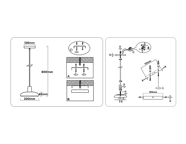 Светильник подвесной LineTech FL4839