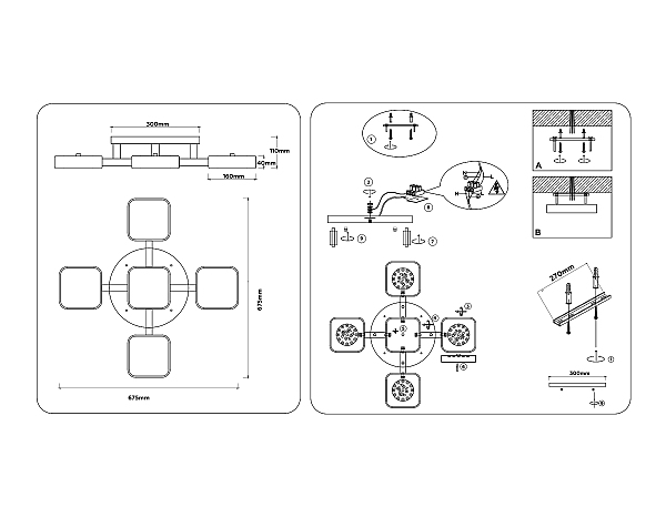 Потолочная люстра LineTech FL4883