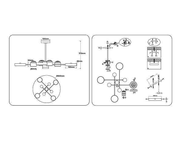Потолочная люстра LineTech FL51627