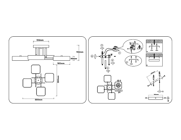 Потолочная люстра LineTech FL516341