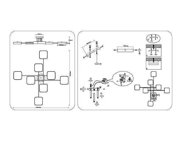 Потолочная люстра LineTech FL516346