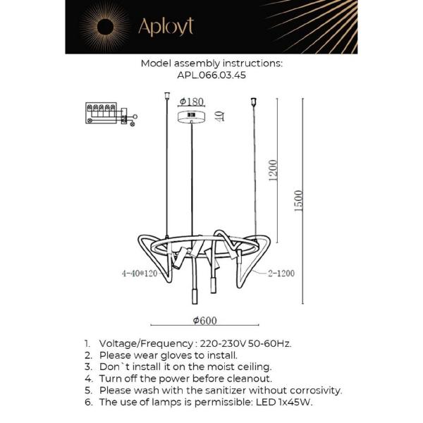 Подвесная люстра Malgorzata APL.066.03.45