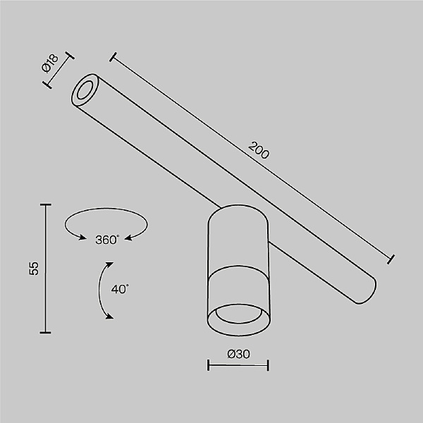 Трековый светильник Focus LED C103CL-5W3-6K-B