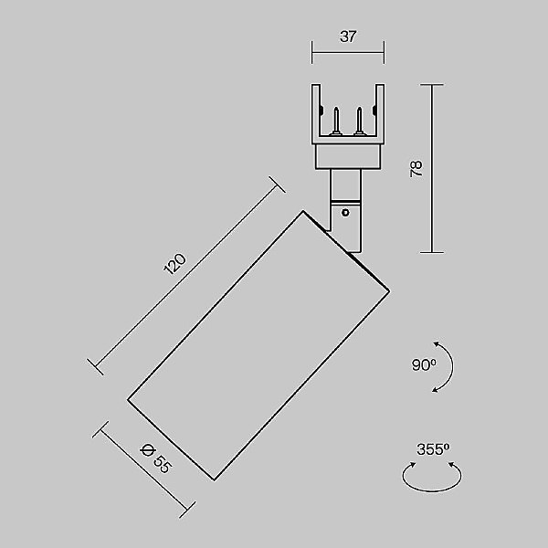 Трековый светильник Focus O-TR01-1-S-16WB3K