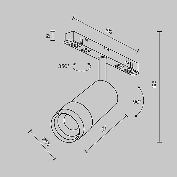 Трековый светильник Focus Zoom TR212-4-12WTW-DD2-Z-B