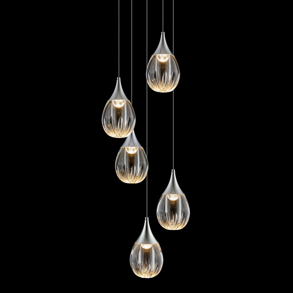 Люстра каскадная Stilla MD24001004-5A chrome/clear