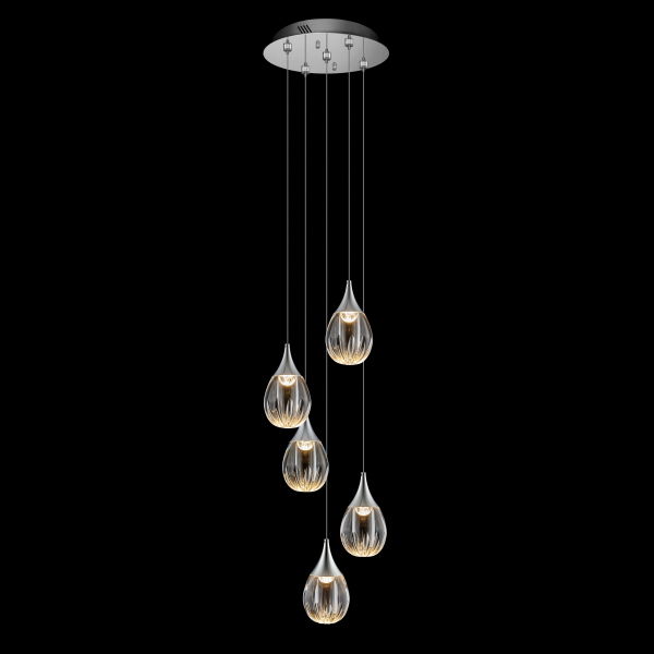 Люстра каскадная Stilla MD24001004-5A chrome/clear