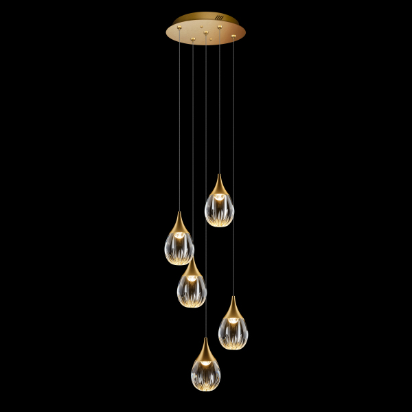 Люстра каскадная Stilla MD24001004-5A gold/clear