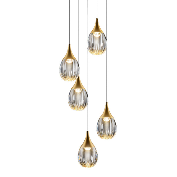 Люстра каскадная Stilla MD24001004-5A gold/clear