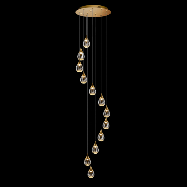 Люстра каскадная Stilla MD24001004-12A gold/clear