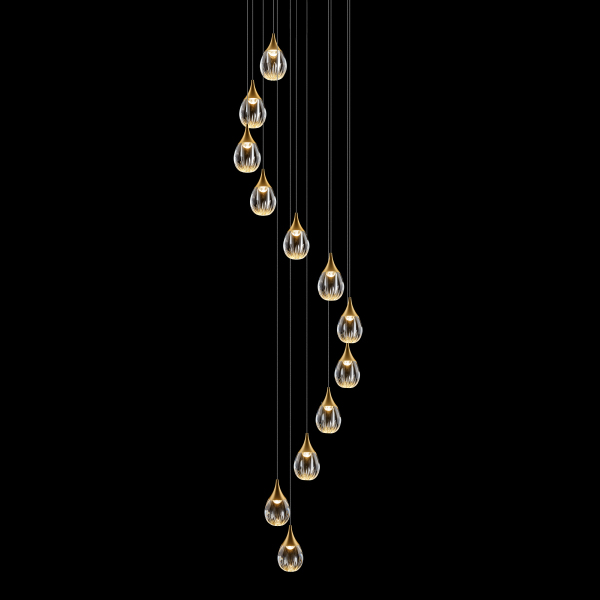 Люстра каскадная Stilla MD24001004-12A gold/clear