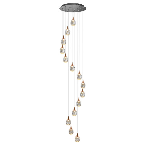Люстра каскадная Stilla MD24001004-14A copper/clear