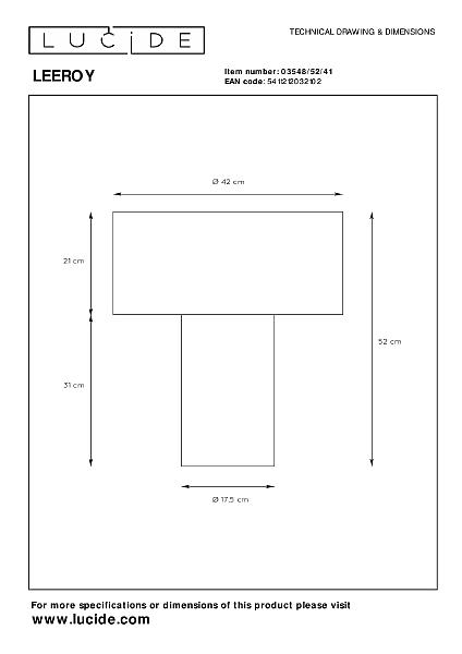 Настольная лампа Leeroy 03548/52/41