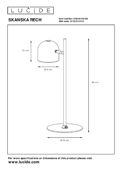 Настольная лампа Skanska Rech 03649/03/96